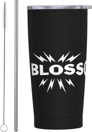 Gin Musics Blossoms Stainless Steel Insulated Tumbler 20oz with lid Travel Mug with Straw for Cold Hot