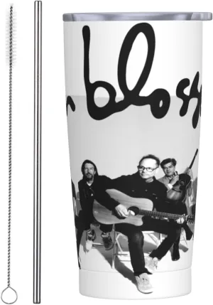 Gin Musics Blossoms Stainless Steel Insulated Tumbler 20oz with lid Travel Mug with Straw for Cold Hot