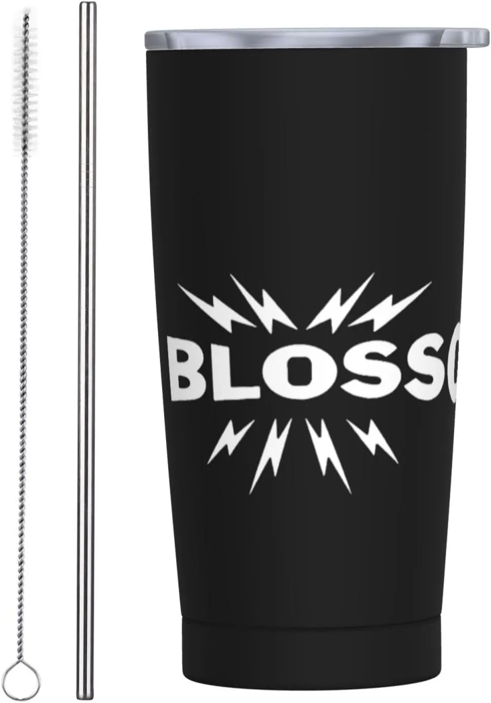 Gin Musics Blossoms Stainless Steel Insulated Tumbler 20oz with lid Travel Mug with Straw for Cold Hot