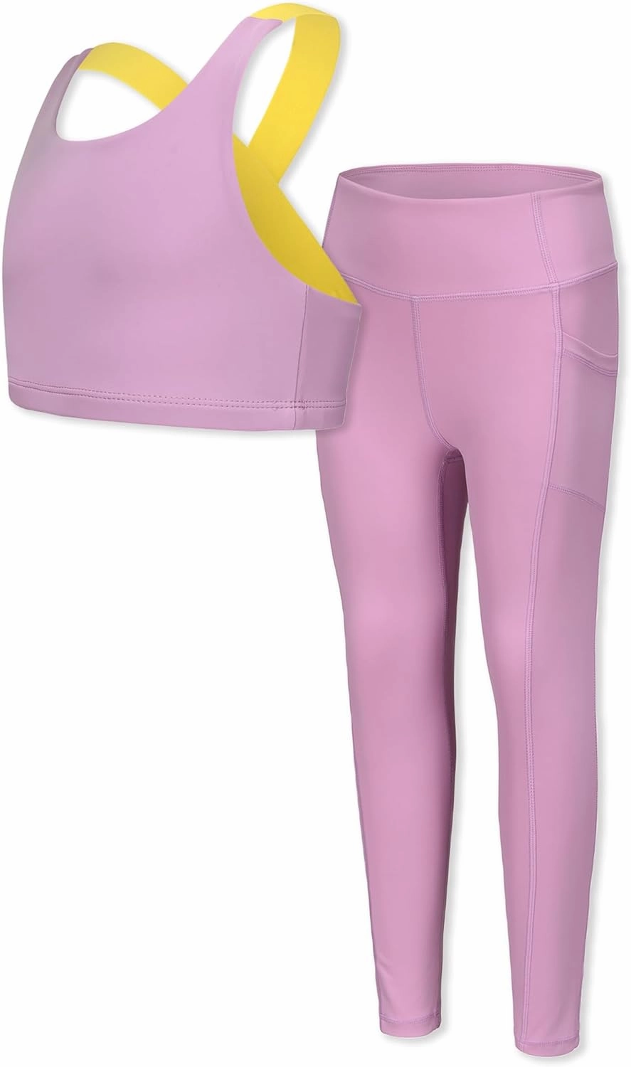 Girls Yoga Leggings Girls Athletic Leggings Training Bras Set Kids Gym Crop Tank Top Activewear Set for 5-13Years