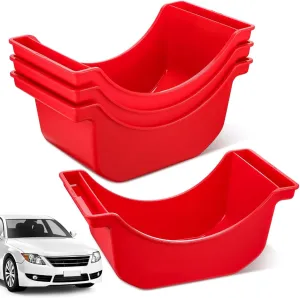 Gisafai 4 Pieces Oil Drain Pan for Wheels Plastic Truck and Trailer Wheel Pan Reusable Oil Drip tool for Wheels(Red)