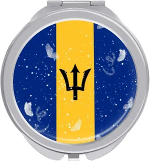 Glittering Butterfly Barbados Compact Mirror Pocket Mirror Portable Mini Makeup Mirror Handheld Double-Sided Magnifying