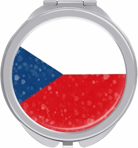 Glittering Heart Czech Republic Compact Mirror Pocket Mirror Portable Mini Makeup Mirror Handheld Double-Sided Magnifying