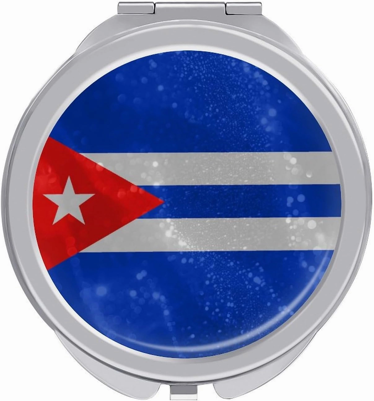 Glittering Stars Cuba Compact Mirror Pocket Mirror Portable Mini Makeup Mirror Handheld Double-Sided Magnifying