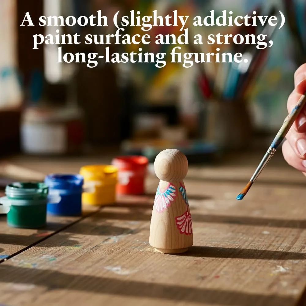 Gnome Wood Peg Dolls Unfinished 2-3/4 inch, Pack of 50 Peg People for Crafting, Miniature Figures & Small World Play, by Woodpeckers