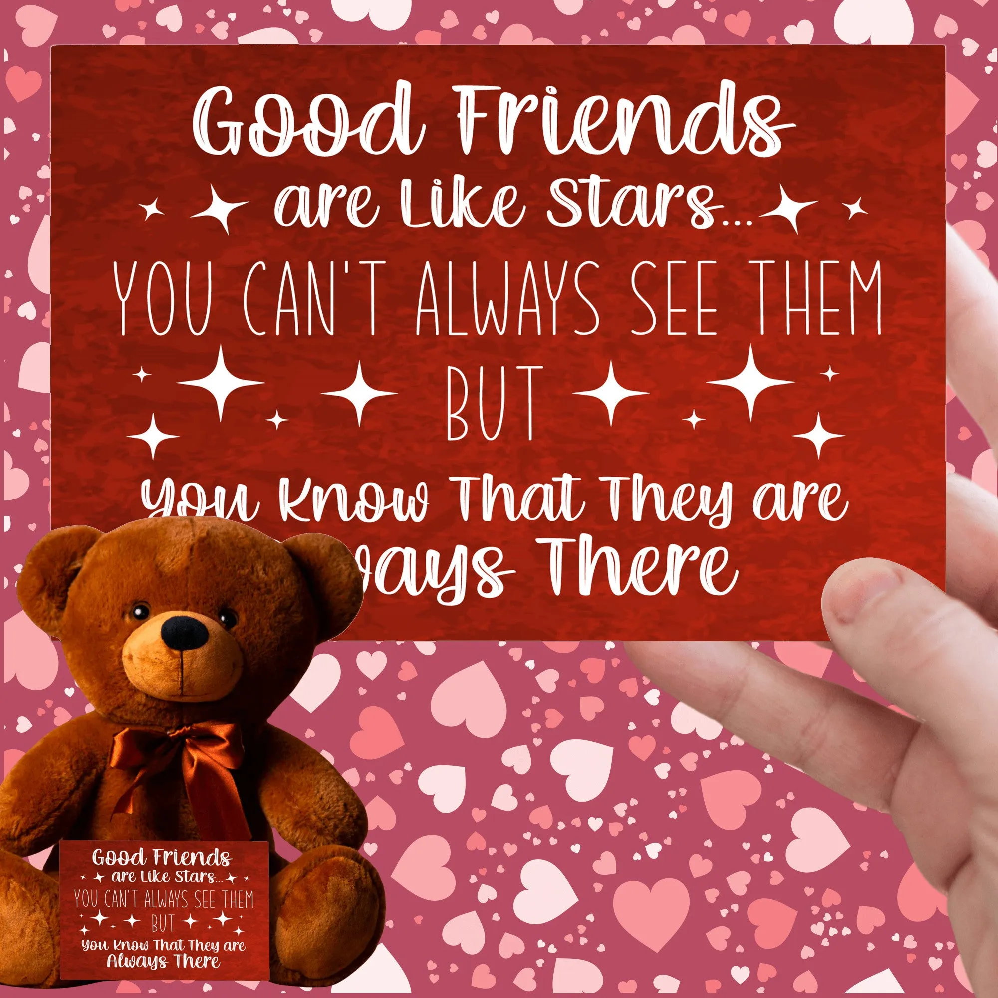 Good Friends Are Like Stars Teddy Bear with Message Card, PRICE INCLUDES FREE SHIPPING