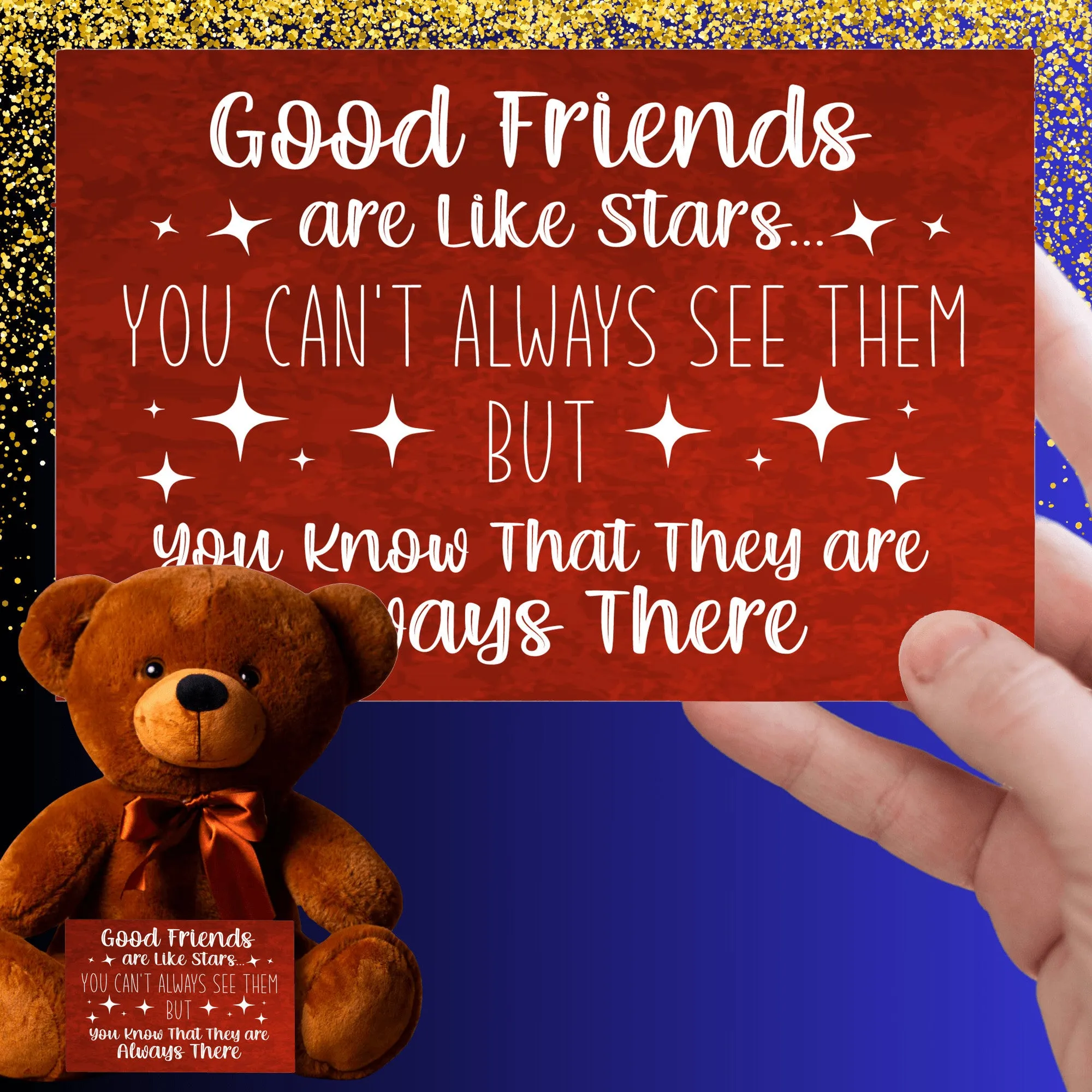 Good Friends Are Like Stars Teddy Bear with Message Card, PRICE INCLUDES FREE SHIPPING