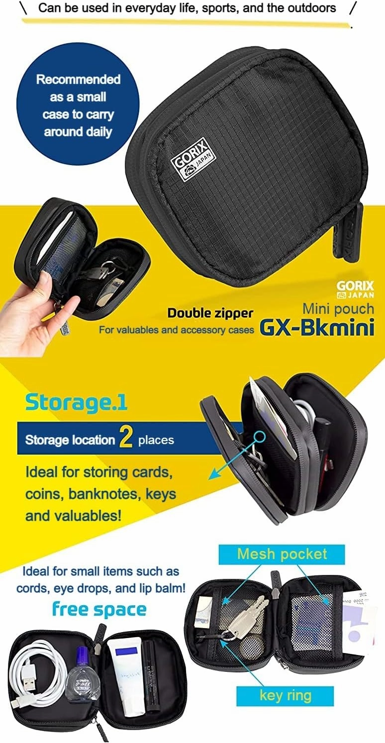 GORIX Cycle Wallet Pouch Small Bag Waterproof Mobile Phone Coin Case Road MTB Bike (GX-Bkmini)