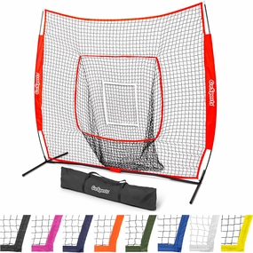 GoSports 7x7 ft Baseball & Softball Nets - Available in Team Colors - Batting & Pitching Net with Strike Zone