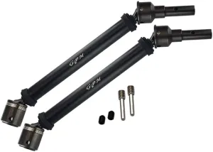 GPM for Traxxas E-Revo 2.0 VXL Brushless (86086-4) Upgrade Parts Aluminum Body & Steel Joint Adjustable Front/Rear CVD Shaft - 1Pr Set Black