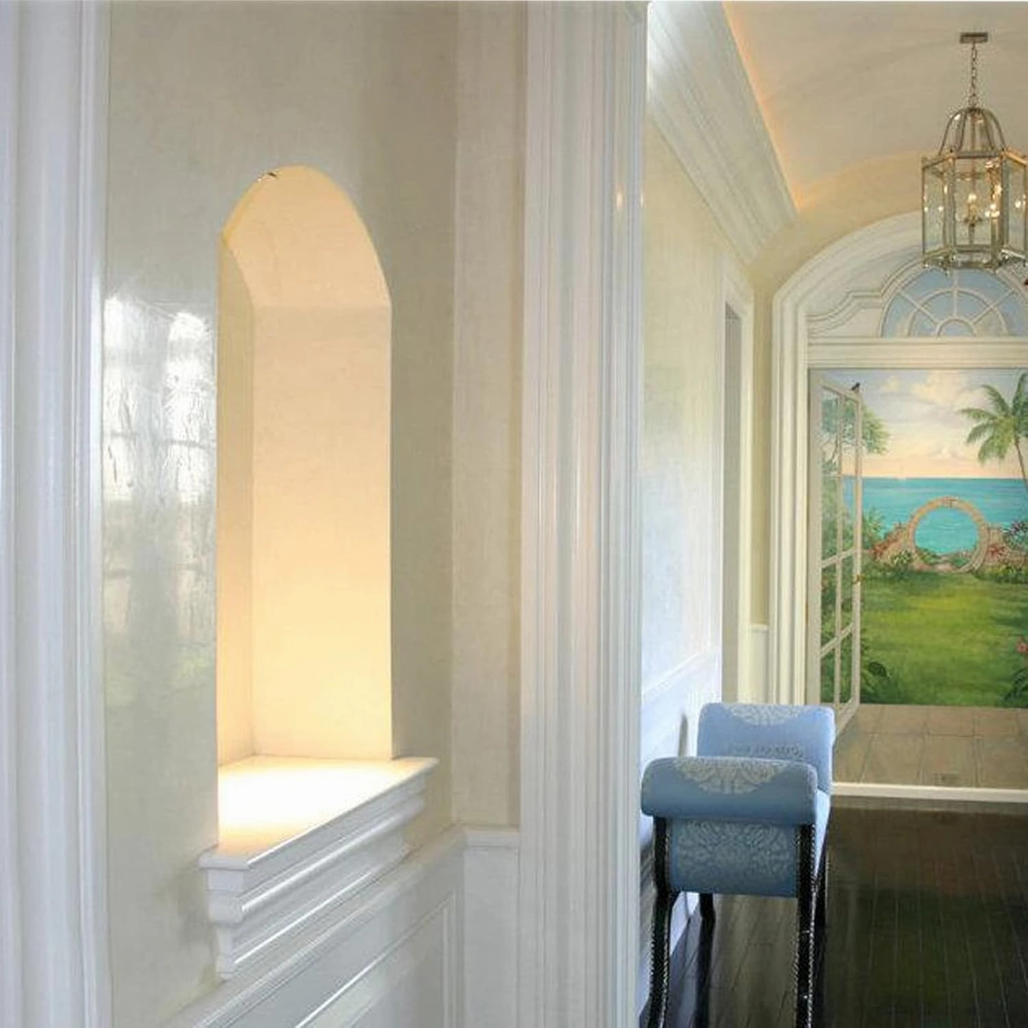Grassello Authentic Venetian Plaster | Shiny Polished Plaster | Made in Italy from Lime & Marble | Light Colors (5) | Color: SW7516 Kestrel White