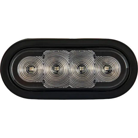 Green 6 Inch Oval Recessed LED Strobe Light with Quad Flash