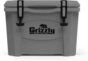 Grizzly 15 Cooler | 15 qt Ice Chest Durable Rotomolded Insulated | Made in USA | Warranty for Life | For Beach Boat Camping Fishing Hunting | G15
