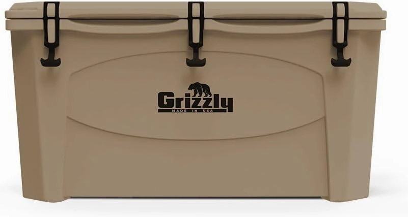 Grizzly 100 Cooler | 100 qt Ice Chest Durable Rotomolded Insulated | Made in USA | Warranty for Life | For Beach Boat Camping Fishing Hunting | G100