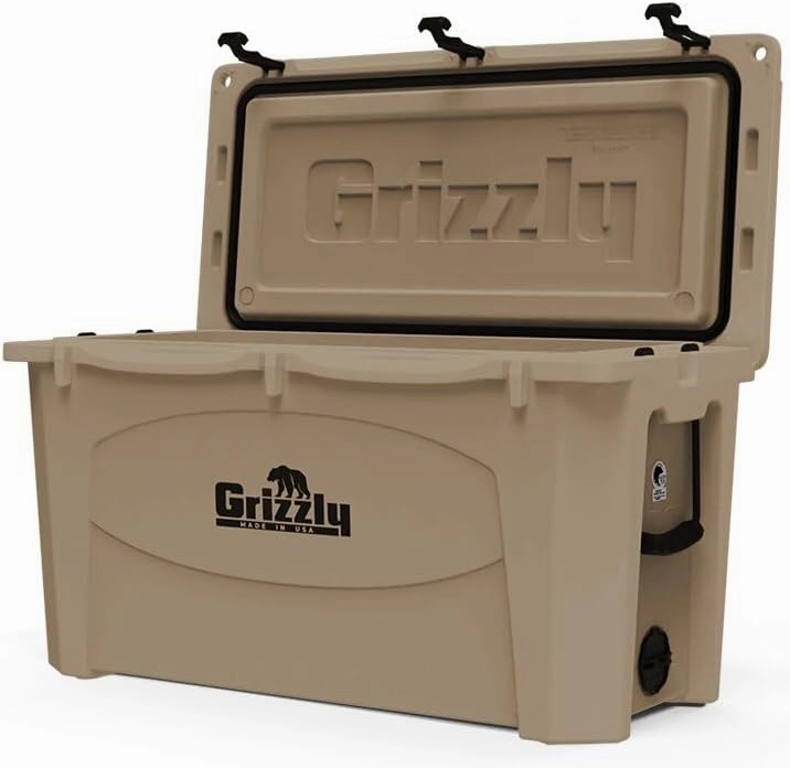 Grizzly 100 Cooler | 100 qt Ice Chest Durable Rotomolded Insulated | Made in USA | Warranty for Life | For Beach Boat Camping Fishing Hunting | G100