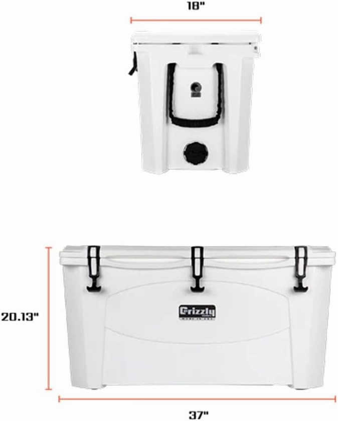 Grizzly 100 Cooler | 100 qt Ice Chest Durable Rotomolded Insulated | Made in USA | Warranty for Life | For Beach Boat Camping Fishing Hunting | G100