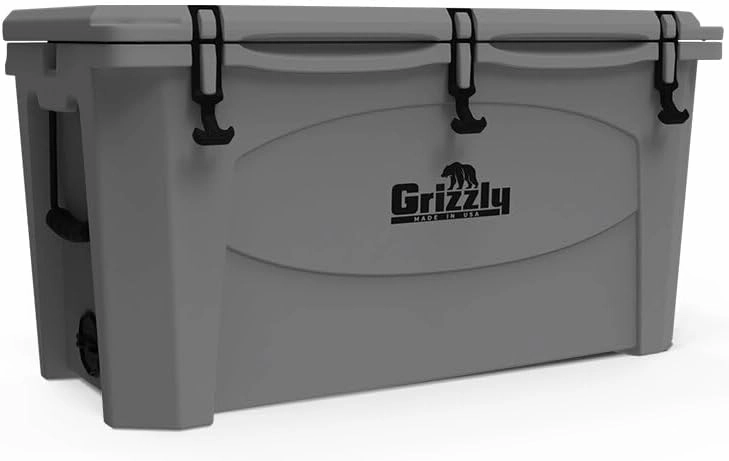 Grizzly 100 Cooler | 100 qt Ice Chest Durable Rotomolded Insulated | Made in USA | Warranty for Life | For Beach Boat Camping Fishing Hunting | G100