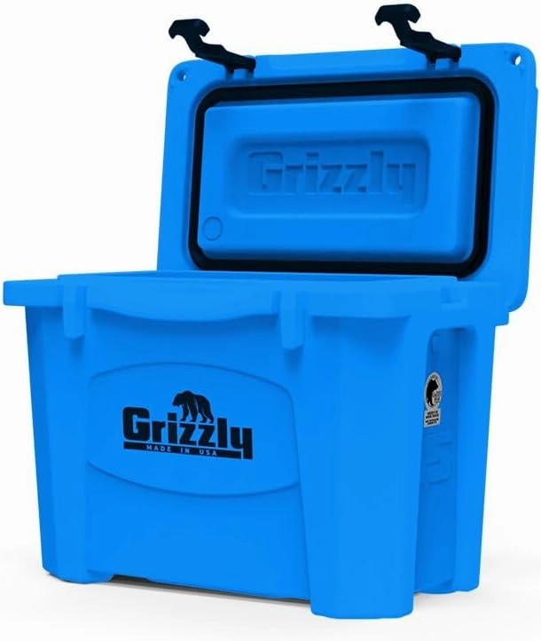 Grizzly 15 Cooler | 15 qt Ice Chest Durable Rotomolded Insulated | Made in USA | Warranty for Life | For Beach Boat Camping Fishing Hunting | G15