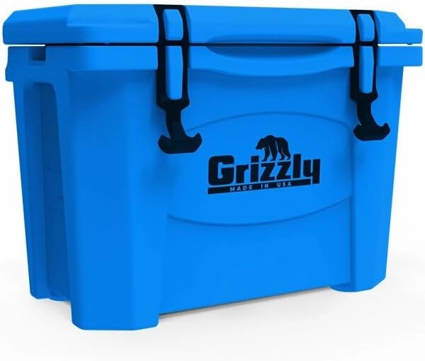 Grizzly 15 Cooler | 15 qt Ice Chest Durable Rotomolded Insulated | Made in USA | Warranty for Life | For Beach Boat Camping Fishing Hunting | G15