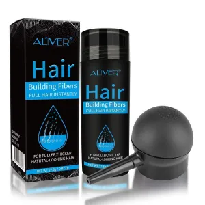 Hair Fibers for Thinning Hair With Spray,Undetectable Natural Formula,Thicker Fuller Hair in 15 Seconds,Instantly Conceal & Thicken Thinning or Balding Hair Areas,For Men&Women，Black