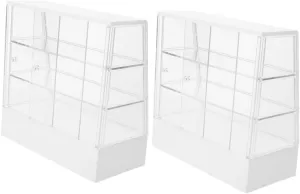 HANABASS 2pcs Mini Dollhouse Cake Display Cabinet Realistic Cupboard for Dollhouse Bakery Kitchen Decor Compact Versatile Miniature Furniture