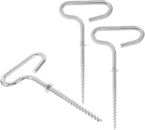 HANABASS 3pcs Ice Fishing Tent Stakes Heavy Duty Spiral Stakes Screw for Tent Metal Nail