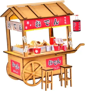 HANABASS Miniature House Furniture Kit Mini Doll House Kanto Cook Car Mini Toy DIY Assembly for Boys and Girls