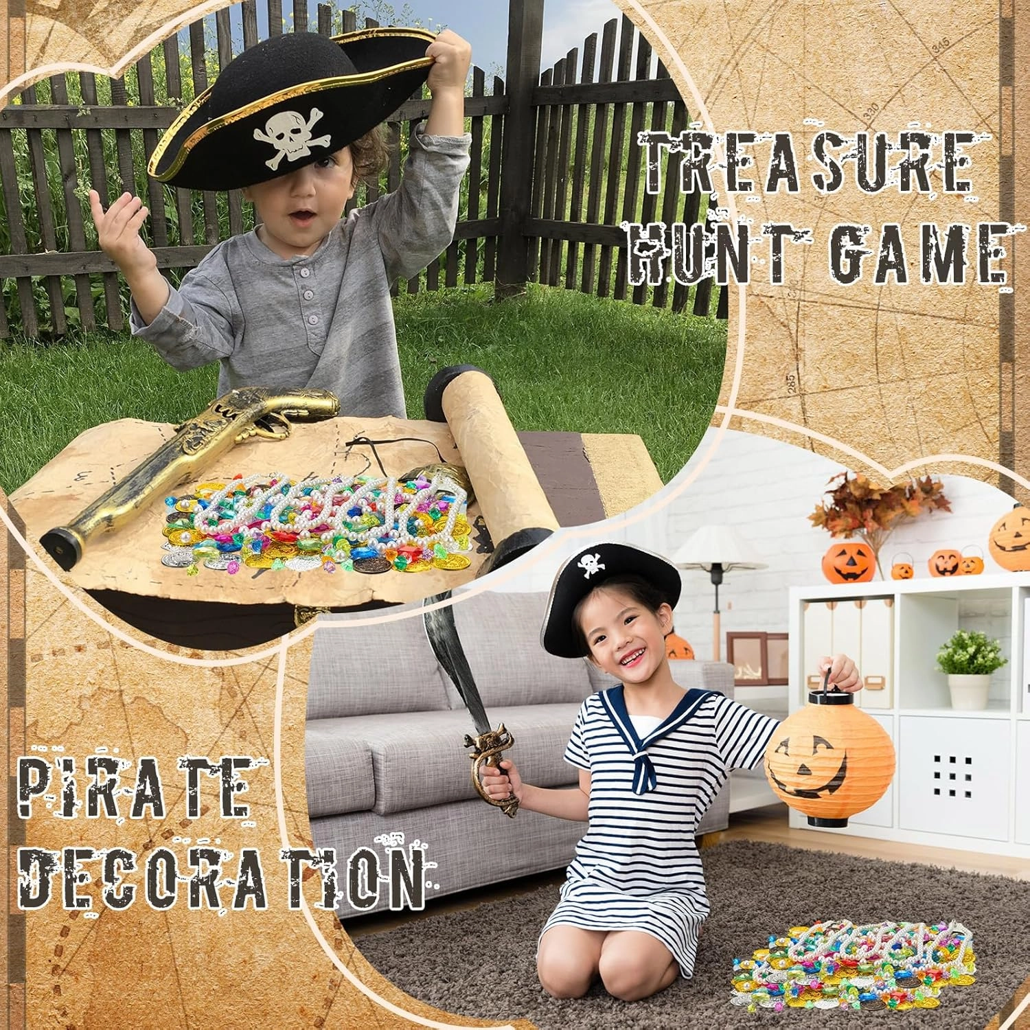 Hanaive 319 Pcs Pirate Treasure Gold Fake Coins Plastic Gems and Jewels Playset Party Decor Treasure for Pirates Themed Adventures Summer Pool Party Coins(Irregular and Round)