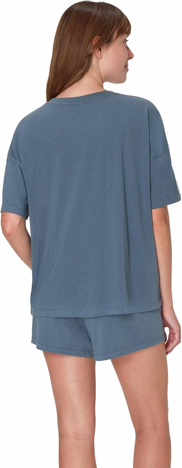 Hanes Women's Originals 2 Piece Lounge, Comfywear Supersoft Boxy T-Shirt & Sleep Shorts Loungewear Set
