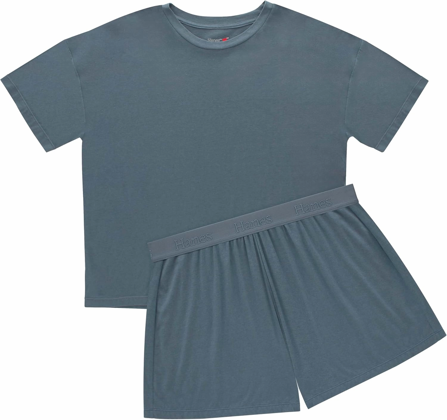 Hanes Women's Originals 2 Piece Lounge, Comfywear Supersoft Boxy T-Shirt & Sleep Shorts Loungewear Set