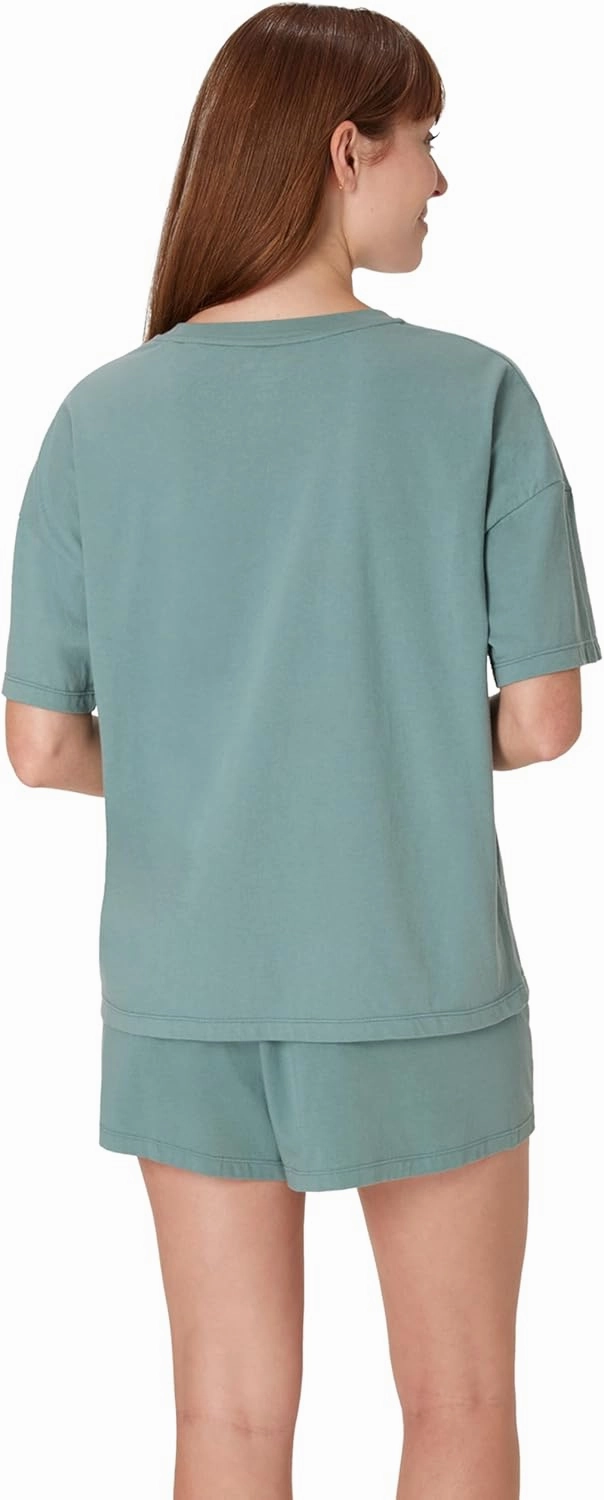 Hanes Women's Originals SuperSoft Comfywear 2 Piece Lounge Boxy T-Shirt & Sleep Shorts Loungewear Set