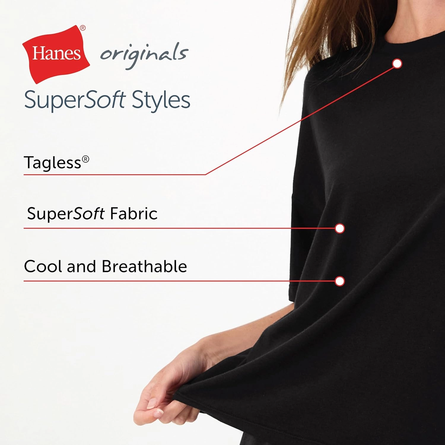 Hanes Women's Originals SuperSoft Comfywear 2 Piece Lounge Boxy T-Shirt & Sleep Shorts Loungewear Set