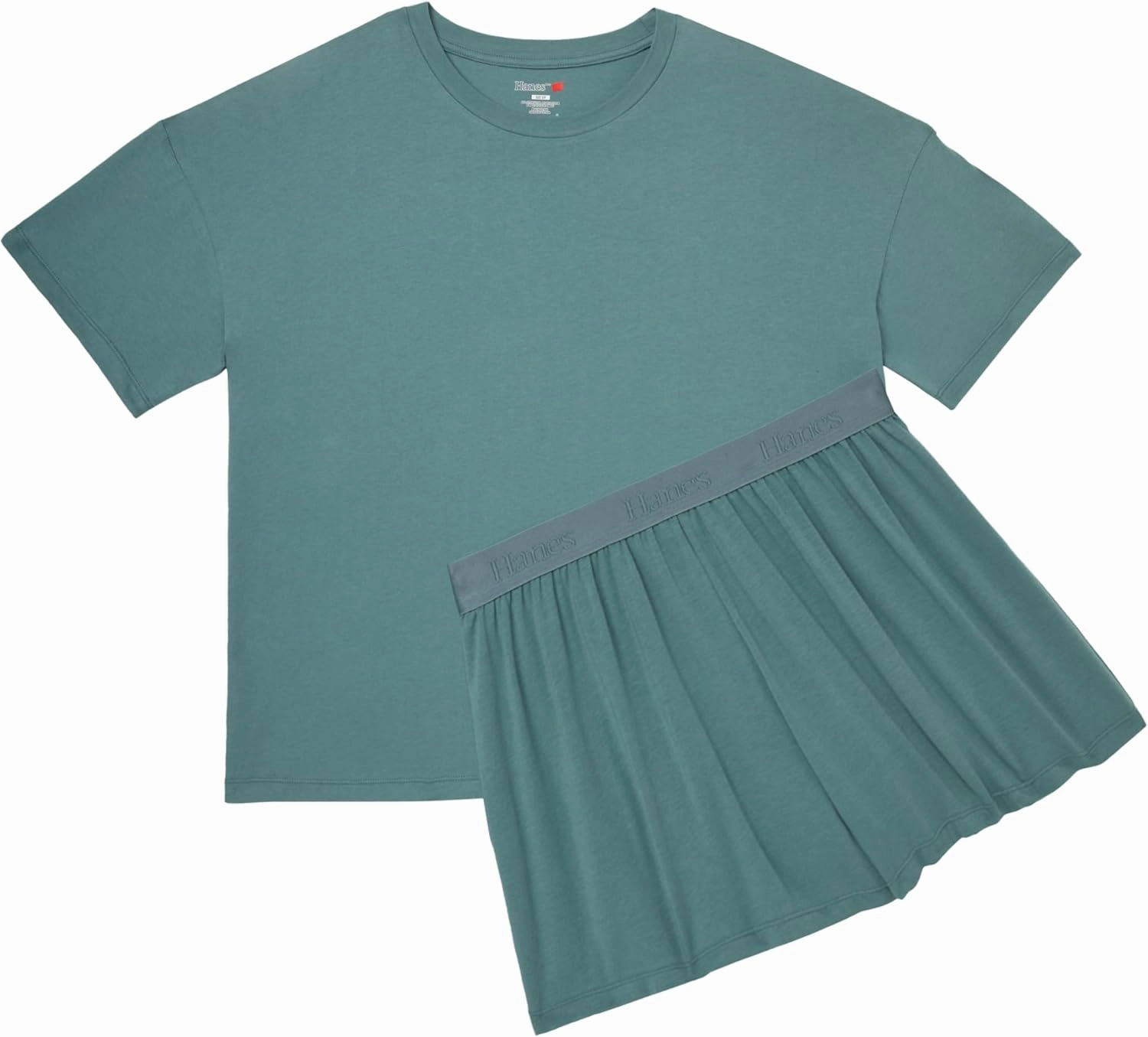 Hanes Women's Originals SuperSoft Comfywear 2 Piece Lounge Boxy T-Shirt & Sleep Shorts Loungewear Set