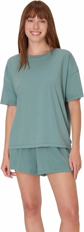 Hanes Women's Originals SuperSoft Comfywear 2 Piece Lounge Boxy T-Shirt & Sleep Shorts Loungewear Set