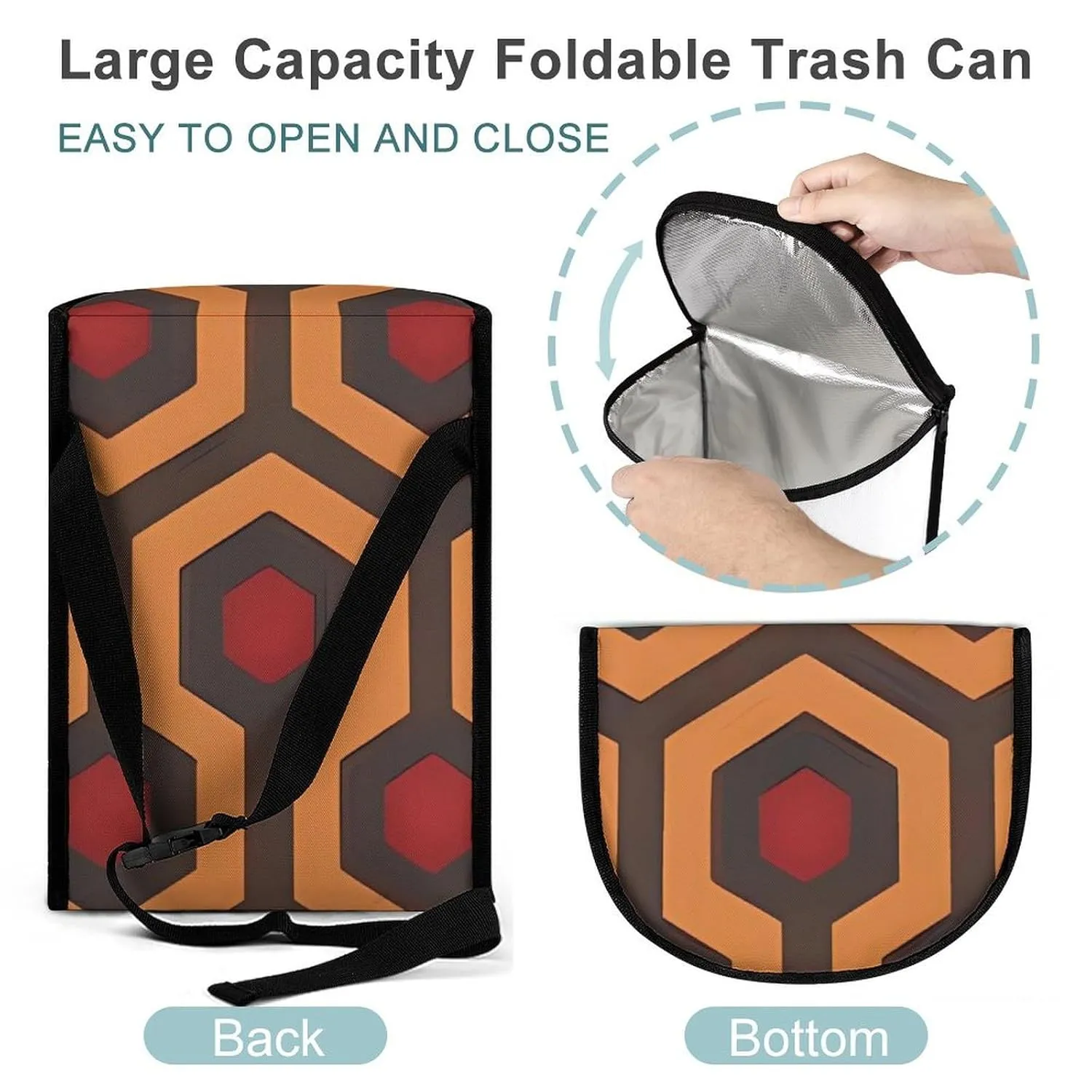 Hanging Car Garbage Bag Shining Overlook Portable Car Trash Bag for Car SUV Truck