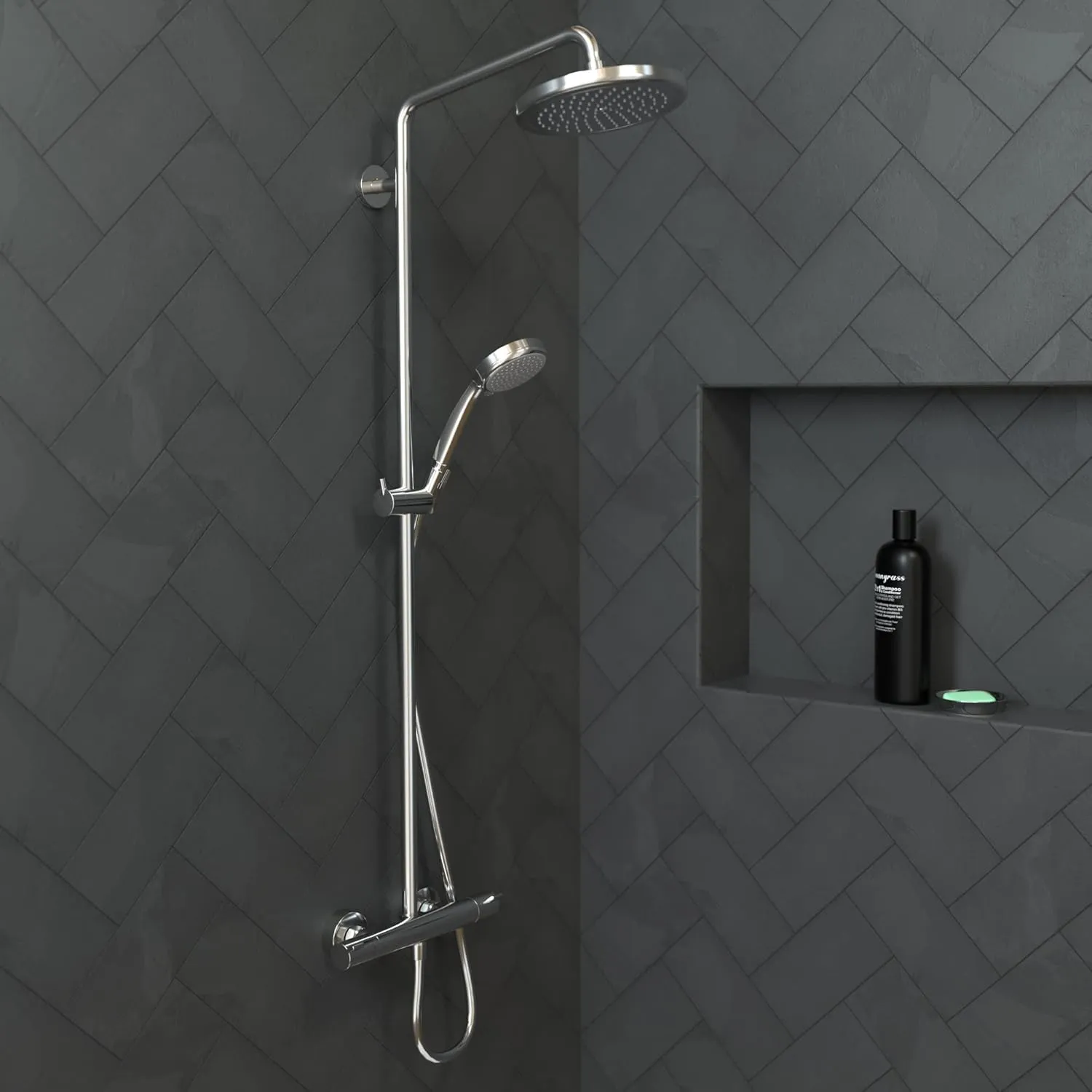 hansgrohe Croma 9-inch Showerhead Premium Modern 1-Spray RainAir Air Infusion with Airpower with QuickClean in Chrome, 26465001