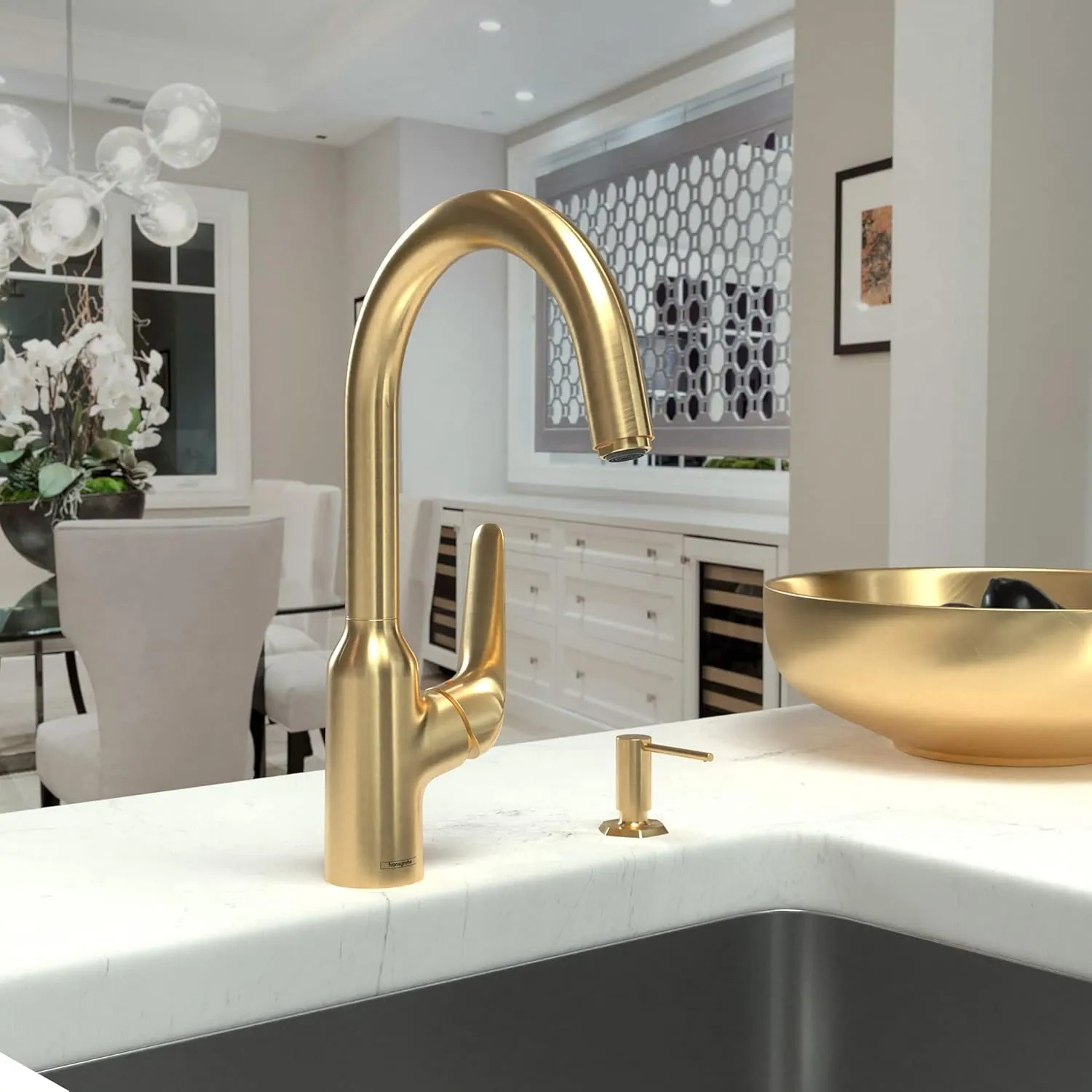 hansgrohe Focus N 14-inch Tall 1-Handle Bar Faucet in Brushed Gold Optic, 71802251