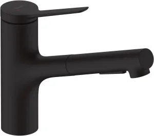 hansgrohe Zesis Black Single-Handle Kitchen Faucet, Kitchen Faucets with Pull Out Sprayer, Faucet for Kitchen Sink, Matte Black 74810671