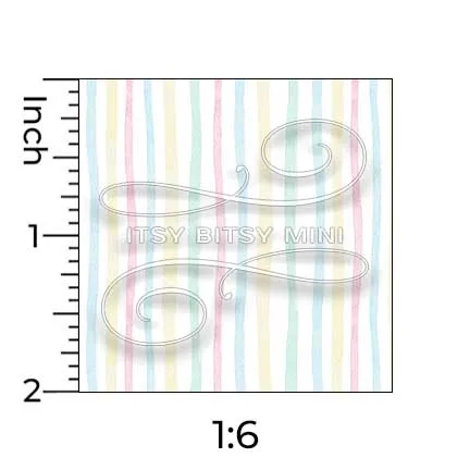 Happy Pastel Rainbow Stripe - Muted - Dollhouse Wallpaper