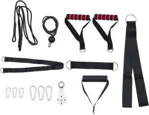 Happyyami 1 Set Fitness Kit Steel Carabiners Gym Kit Lifting Triceps Ropes Gym Pulley System Cable Rope Attachment Weight Lifting Cable Pulley Tricep Strap Training Equipment Major Nylon