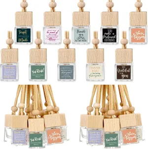 Havawish 50 Pcs Appreciation Gift Bulk for Employee Staff Empty Glass Essential Oil Diffuser Car Air Freshener Diffuser for Teachers Hanging Ornament Inspirational Team Thank You Gift