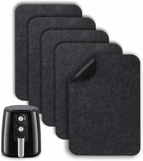 Heat Resistant Mat for Countertop, 5PCS Air Fryer Kitchen Appliance Slider Mats, 5mm/0.2inch Thickened Kitchen Countertop Heat Protector Mat Compatible for Ninja Foodi Air Fryer,Coffee Maker,Blender