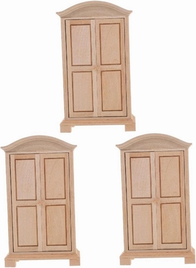 Hemoton 3pcs Mini Wooden Wardrobe for Dollhouse Compact Scale Furniture Unique for Boys and Hands Skills for Bedroom Scene Decor