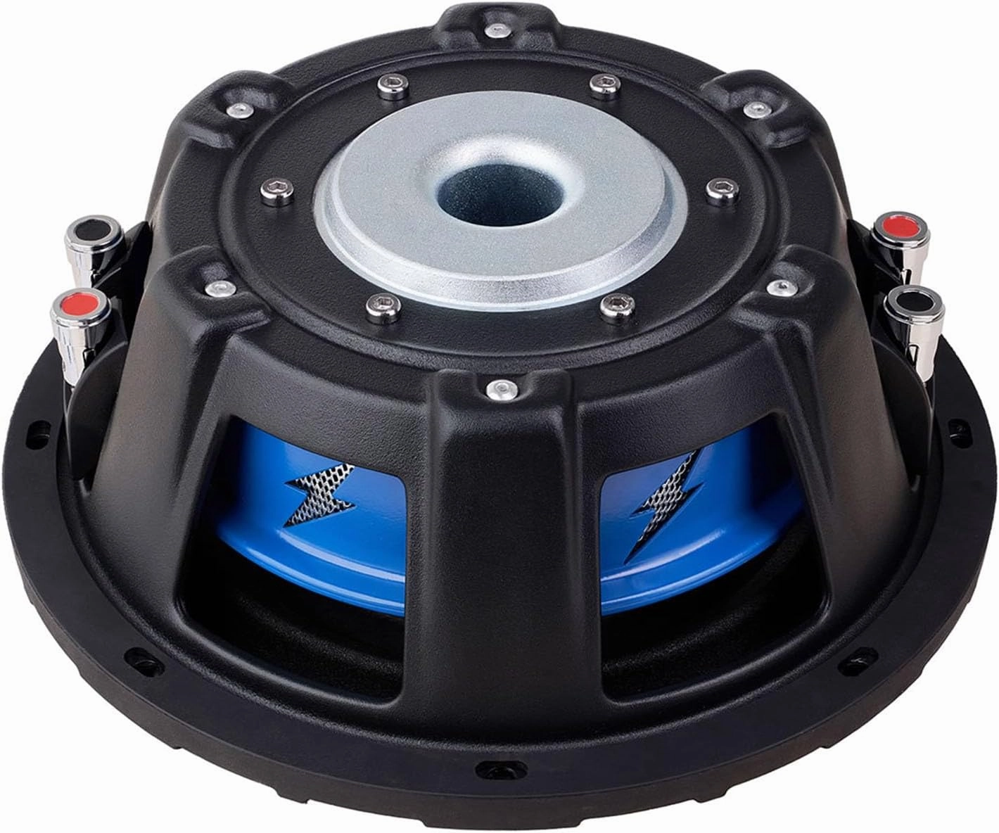 Hifonics Elite 8 Inch Shallow Mount Car Subwoofer, Dual 4 Ohm Voice Coil Speaker 500 Watt Peak Power Mobile Amplifier, Black/Blue