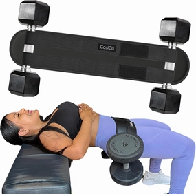 Hip Thrust Belt for Glute Workouts – Heavy Duty Booty Builder for Dumbbells, Kettlebells & Plates Up to 500 LBS – Double Strap Support, Adjustable Fit for Women & Men – Double Hook & Loop, Home or Gym.