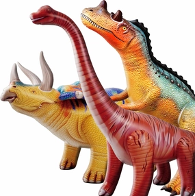 HOHQB 3 pack Inflatable Dinosaur Jurassic Birthday Party Supplies Giant Blow up Dinosaur Birthday Decorations Balloons for Kids (Triceratops Brachiosaurus Ceratosaurus)