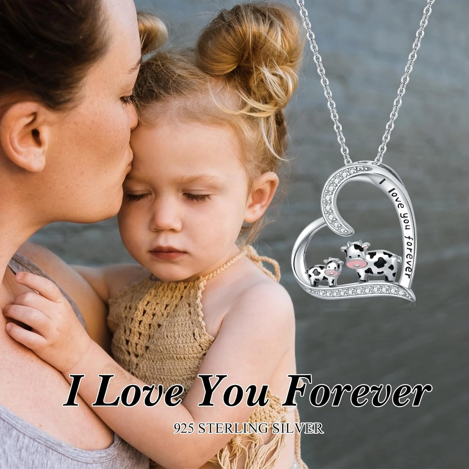 Horse/Cow/Frog/Mama Bear/Lion/Monkey/Fox/Giraffe Necklace S925 Sterling Silver Cute Animal Pendant Necklace Mother's Day Birthday Gift for Women Mom Grandma