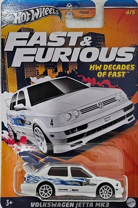 Hot Wheels Volkswagen Jetta MK3 (White), Fast & Furious HW Decades of Fast 4/5, 1:64 Scale