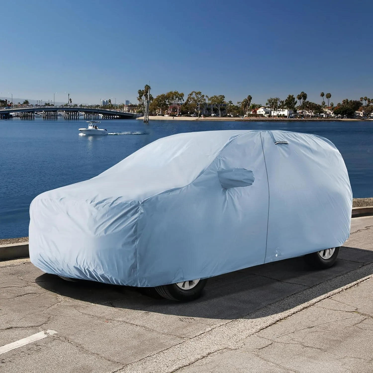 iCarCover 100-Layer SUV Car Cover Waterproof All Weather, Premium Quality Car Covers, UV Protection, Excursion, Navigator L, Escalade ESV, Suburban, Yukon XL, Black Badge, Size S58 (See Size Chart)