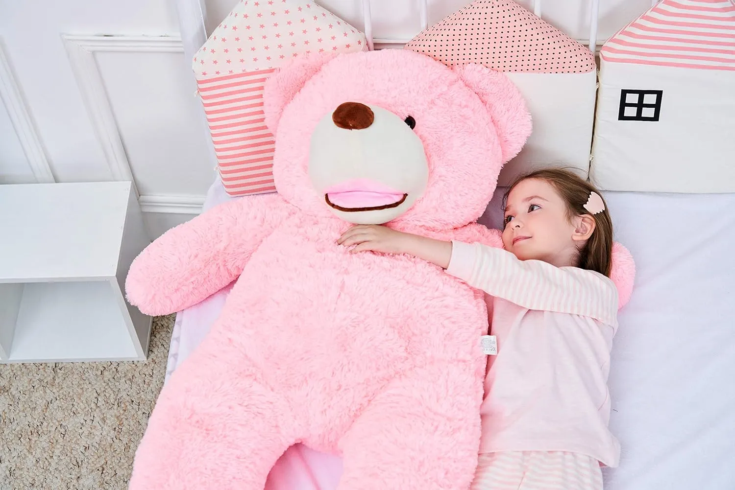 IKASA Giant Teddy Bear Plush Toy Stuffed Animals (Pink, 39 inches)